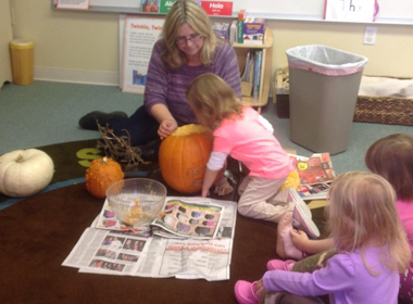 Science Scooping Out Pumpkins